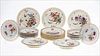 5227018: 11 Luneville Floral Painted Plates, Two Footed
 Plates and 14 Other Floral Plates EL4QF