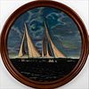 5227072: Maitland Smith Ship Painting, Oil on Board, 20th Century EL4QL