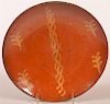 19th C. PA Redware Pottery Slip Decorated Plate