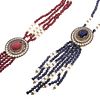 Two Faux Gemstone Tassel Necklaces