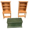 Lot of 3 pieces artist made dollhouse furniture, all signed. Chest by Fred Wanamaker.