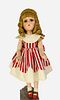 Madame Alexander composition girl. 17 1/2" doll with human hair wig, sleep eyes, closed mouth, on five-piece body. Doll has light overall crazing, eye