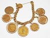 GOLD COINS Charm Bracelet 151 grams