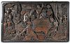 Mid Century Carved Wood Chinese Mahjong Panel