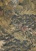 Chinese Scroll Painting, Mountains, Calligraphy