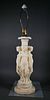 Vintage Alabaster Classical Figural Nude Lamp