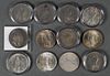 (12) Peace Silver Dollars $1 US Coin