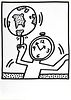 Keith Haring - Untitled (Clock Head)