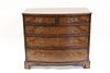 Vintage Georgian Style Walnut Bow Front Chest