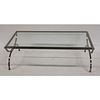 Neoclassical Style Steel Coffee Table With Brass