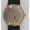 JEWELRY. Men's Vintage 18kt Gold Omega Watch.