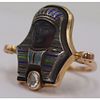 JEWELRY. Egyptian Revival 14kt Gold Enamel and