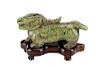 Chinese Carved Jade Mythological Beast on Stand