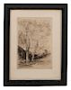 Corot, "Le Dome Florentin", Limited Ed. Etching