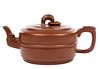 Chinese Brown Yixing Zisha Teapot w/ Archaic Motif
