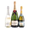 Lote de Vino Espumoso y Champagne. a) Asti. Espumoso Dulce. Italia. En presentación de 750 ml. b)...