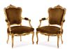 Pair of French Louis XX Style Giltwood Fauteuils