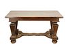 Continental Baroque Style Walnut Dining Table