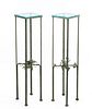 Pair of Wrought Iron Floral Decorated Plant Stands
