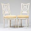 Pair of Louis XVI Style Painted Side Chairs, Stamped Jean MocquÃ©, Ã  Paris, of Recent Manufacture