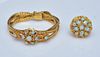 14k Gold Opal Bracelet and Ring Set