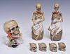 German Porcelain Skull Decanters