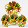 Group of Four Leaf Shaped Majolica Dishes