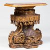 Italian Baroque Style Polychrome Painted and Parcel-Gilt Pedestal