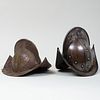 Two Continental Steel and Metal Morian Helmets