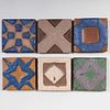 Group of Six Grueby Pottery Tiles