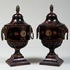 Pair of TÃ´le Urns and Covers