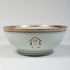 Large Chinese Export Porcelain Armorial Punch Bowl