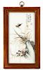 Chinese Hand Painted Porcelain Plaque, Grasshopper