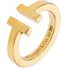 RING IN 18K YELLOW GOLD, TIFFANY & CO., TIFFANY T COLLECTION Weight: 6.1 g. Size: 5 | ANILLO EN ORO AMARILLO DE 18K DE LA FIRMA TIFFANY & CO., COLECCI