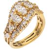 RING WITH DIAMONDS IN 18K YELLOW GOLD, 3 Oval cut diamonds ~0.80 ct  Clarity: SI2-I1, Diamonds (different cuts). Size: 7 | ANILLO CON DIAMANTES EN ORO