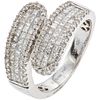 RING WITH DIAMONDS IN 18K WHITE GOLD Brilliant and princess cut diamonds ~1.35 ct. Weight: 6.4 g. Size: 7 ¼ | ANILLO CON DIAMANTES EN ORO BLANCO DE 18