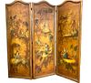 Chinoiserie Decorated Three Panel Screen 