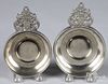 Two crown handle pewter porringers, 18th/19th c.