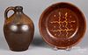 Two pieces of earthenware