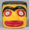 Folk art carved and painted head