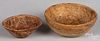 Two diminutive burl bowls, one 18th/19th c.
