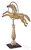 Molded copper jumping horse and hoop weathervane