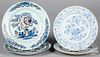 Two pairs of Delft blue and white plates, 18th c.