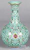 Chinese porcelain turquoise ground vase
