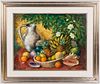 Oil on canvas still life with fruit, 20th c.