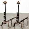 Pair of Continental andirons, 19th c.