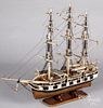 Painted wood ship model, early 20th c.