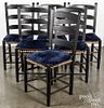 Set of six contemporary painted ladderback chairs.