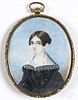 Miniature portrait of a young woman, 19th c.