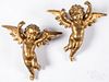 Pair of carved giltwood putti